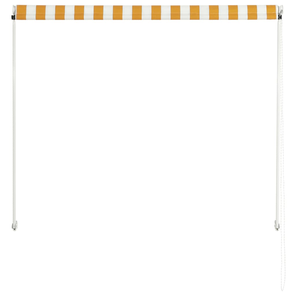 vidaXL Ištraukiama markizė, geltonos ir baltos spalvos, 150x150 cm