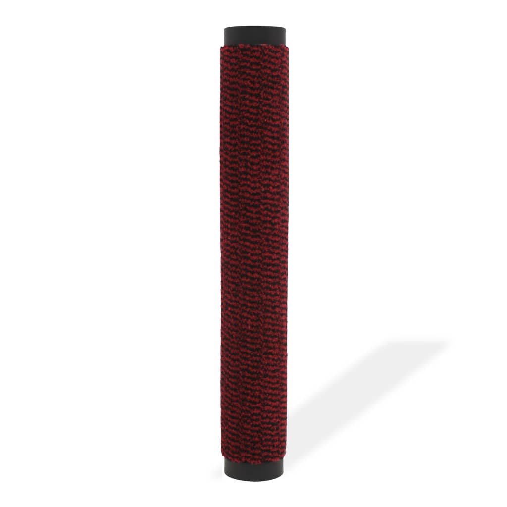 vidaXL Durų kilimėlis, kvadratinis, dygsniuotas, 60x90 cm, raudonas