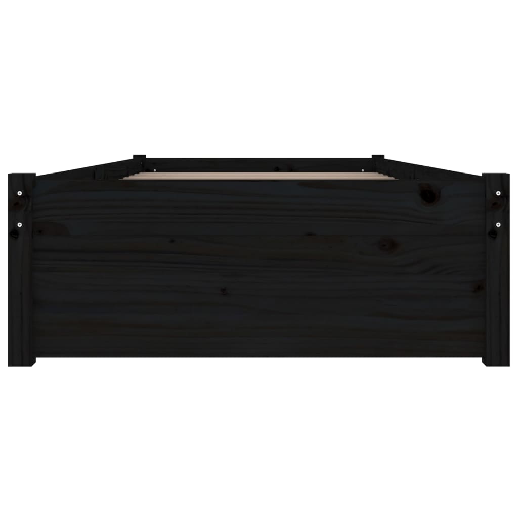 vidaXL Lovos rėmas su stalčiais, juodos spalvos, 90x200cm