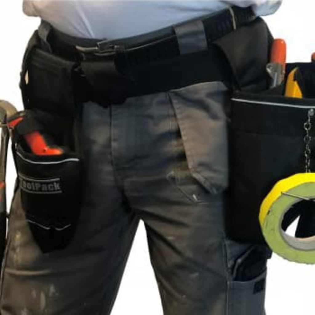 Toolpack Įrankių diržas su dvejomis kišenėmis Specter, juodos spalvos