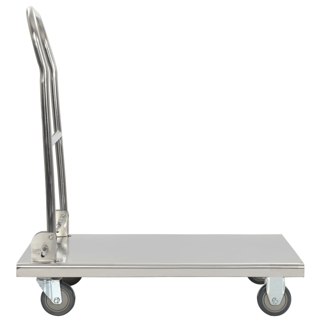 vidaXL Transportavimo vežimėlis, sidabrinis, 82x53x86, nerūdijantis plienas
