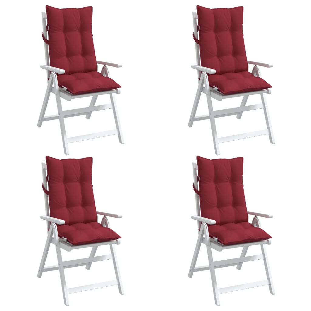 vidaXL Kėdės pagalvėlės, 4vnt., raudonojo vyno, oksfordo audinys