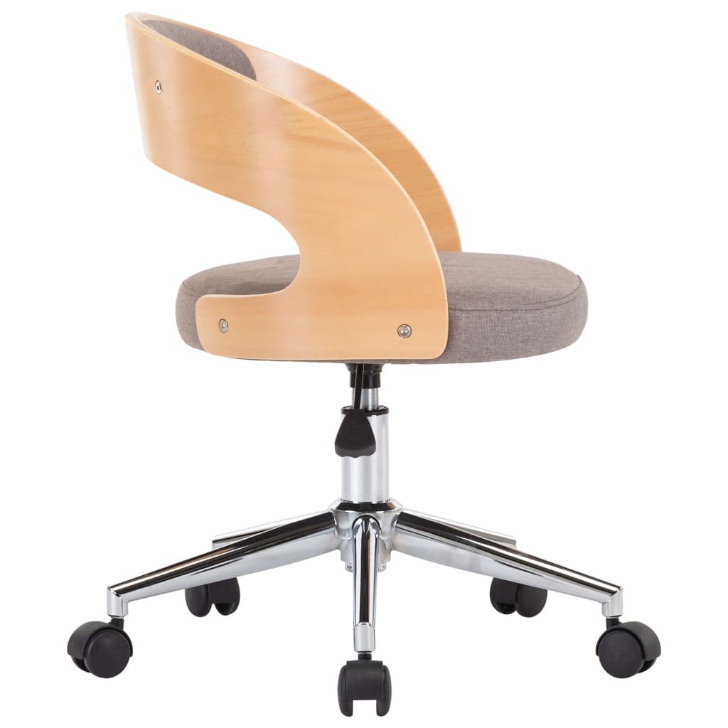 vidaXL Pasukama valgomojo kėdė, taupe, lenkta mediena ir audinys