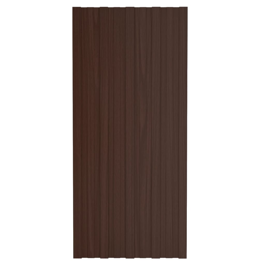 vidaXL Stogo plokštės, 36vnt., rudos, 100x45cm, galvanizuotas plienas