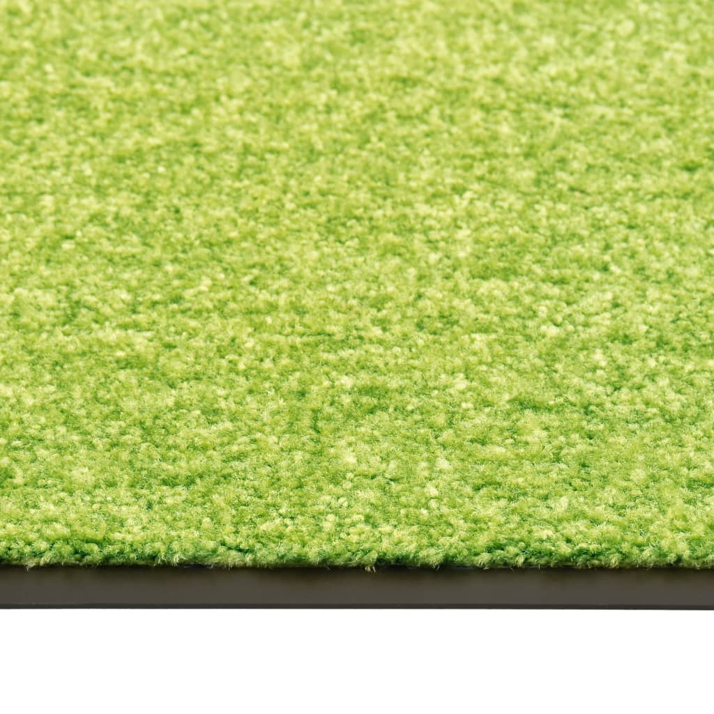 vidaXL Durų kilimėlis, žalios spalvos, 60x90cm, plaunamas