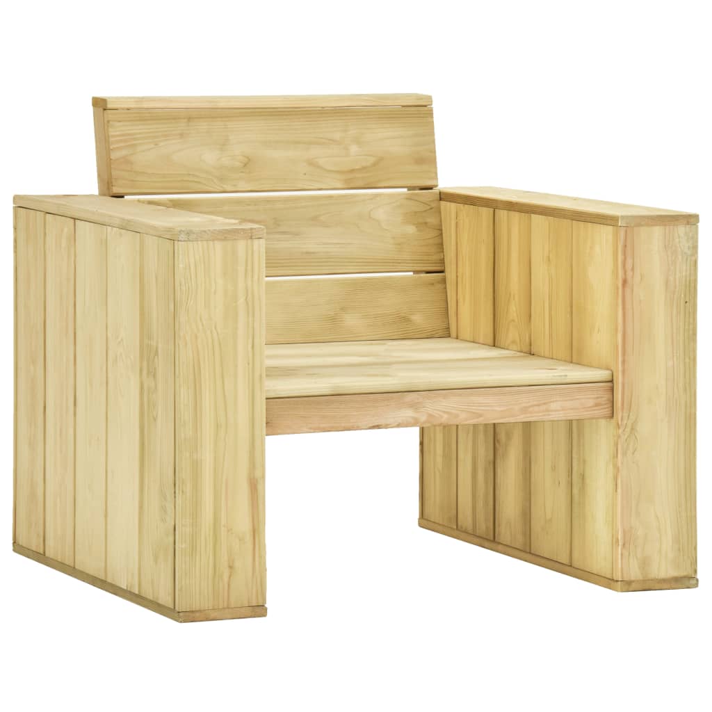 vidaXL Sodo kėdė, 89x76x76cm, impregnuota pušies mediena
