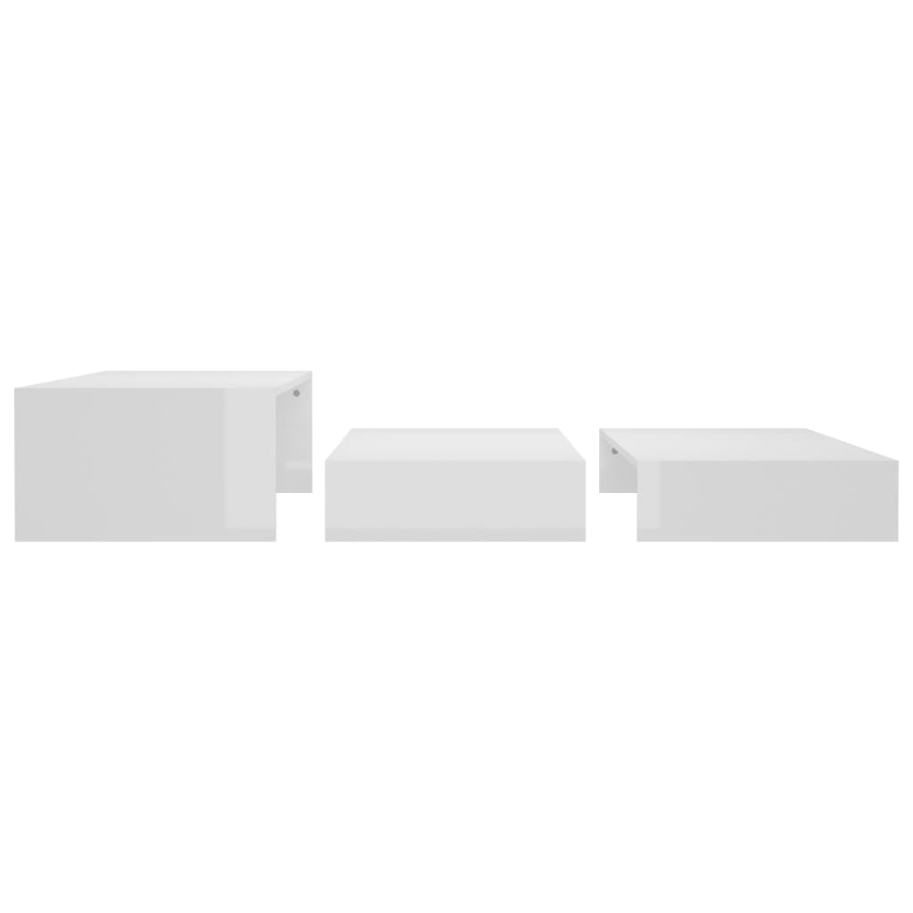 vidaXL Sudedamų kavos staliukų rinkinys, baltas, 100x100x26,5cm