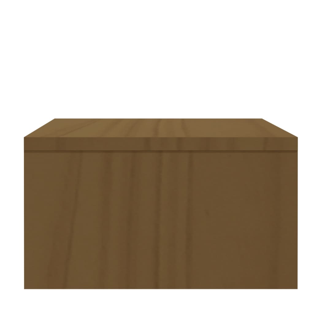 vidaXL Monitoriaus stovas, medaus rudas, 100x27x15cm, pušies masyvas