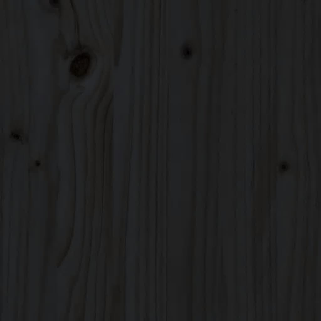 vidaXL Lovos galvūgalis, juodas, 204x3x81cm, pušies medienos masyvas