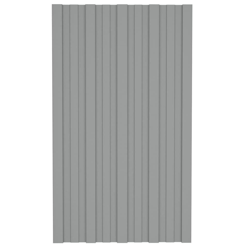 vidaXL Stogo plokštės, 36vnt., pilkos, 80x45cm, galvanizuotas plienas