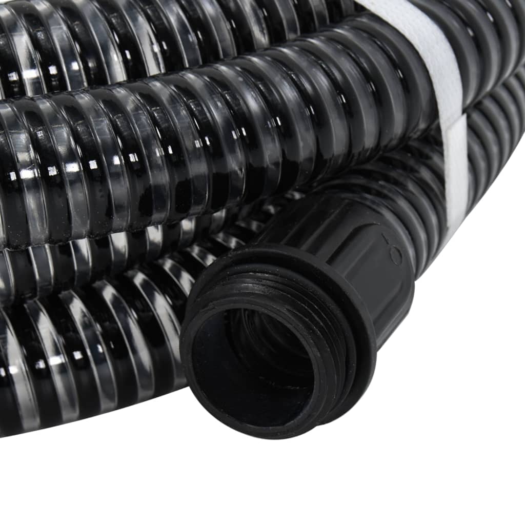 vidaXL Siurbimo žarna su žalvarinėmis jungtimis, juoda, 1,1", 4m, PVC
