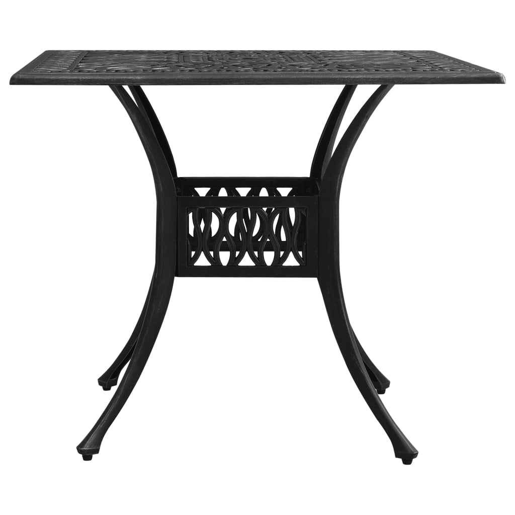vidaXL Sodo staliukas, juodos spalvos, 90x90x73cm, lietas aliuminis
