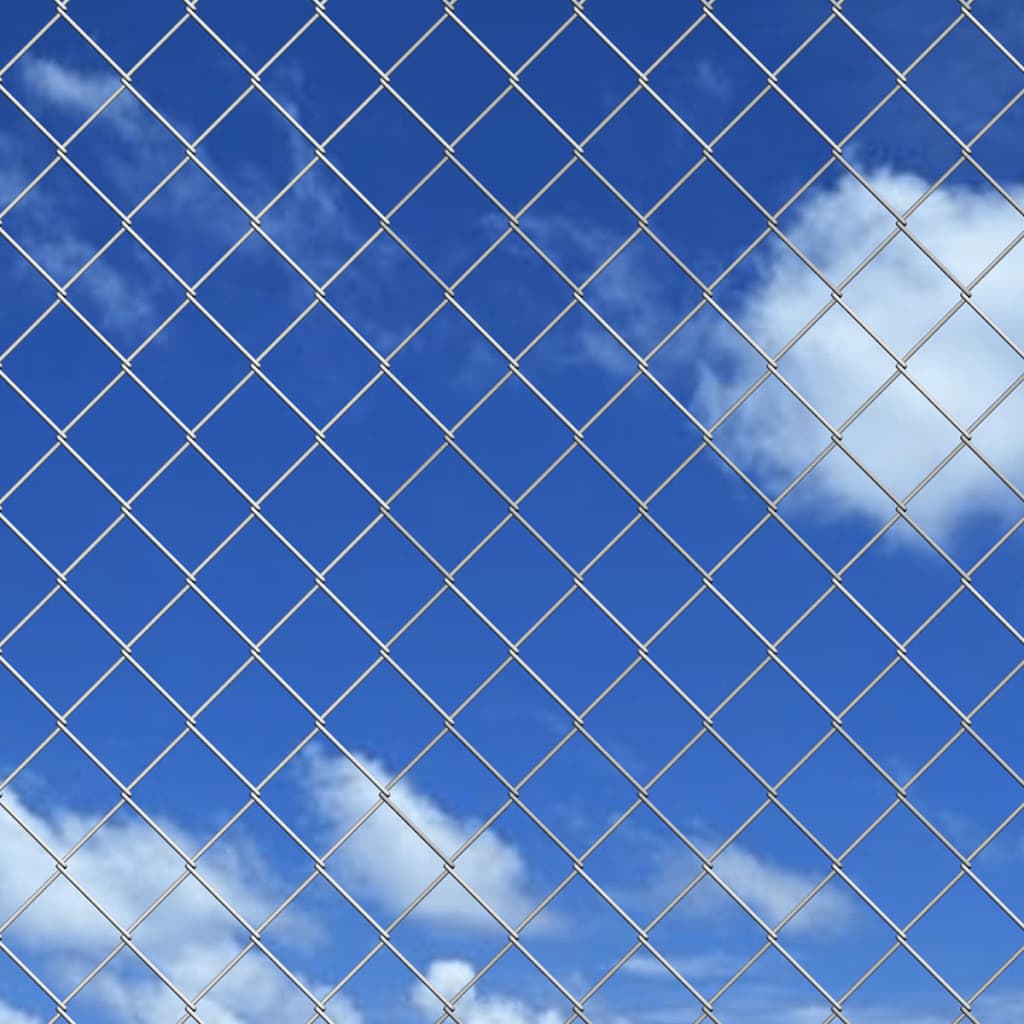 vidaXL Tinklinė tvora, sidabro sp., 15x1,25m, cinkuotas plienas