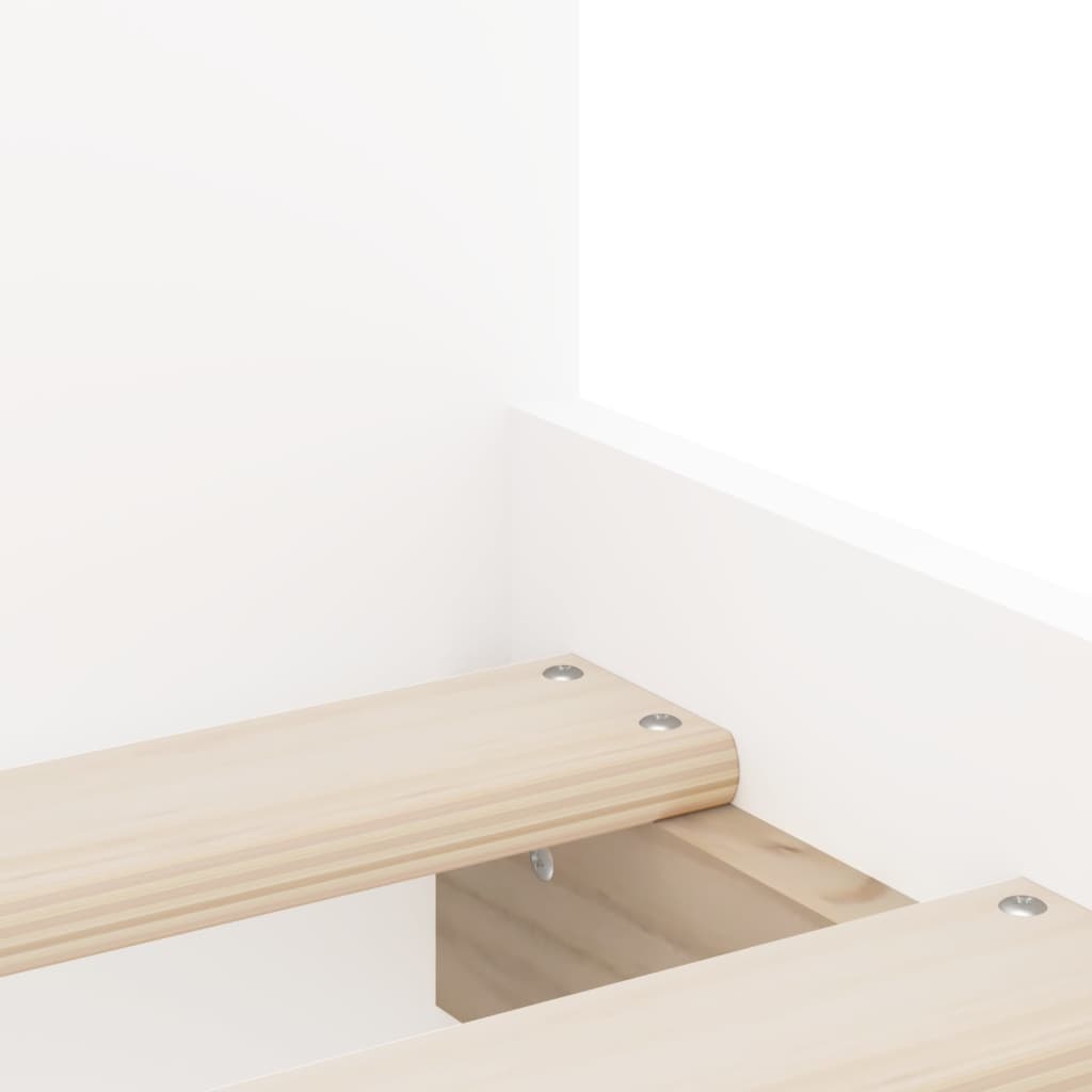 vidaXL Lovos rėmas su stalčiais, baltas, 75x190cm, mažas vienvietis