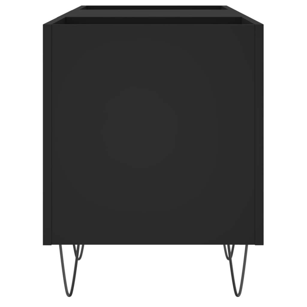 vidaXL Vinilinių plokštelių spintelė, juoda, 121x38x48cm, mediena