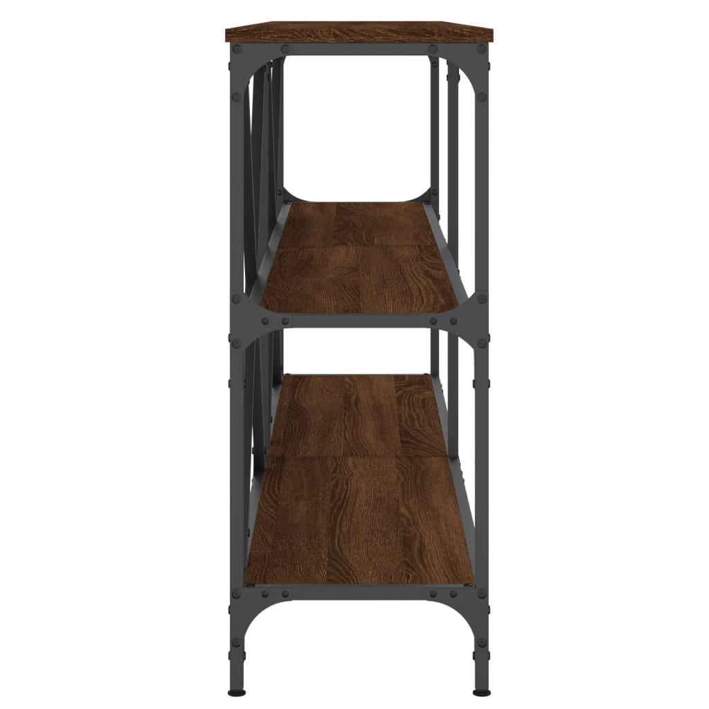 vidaXL Konsolinis staliukas, rudas, 160x30x75cm, mediena/geležis