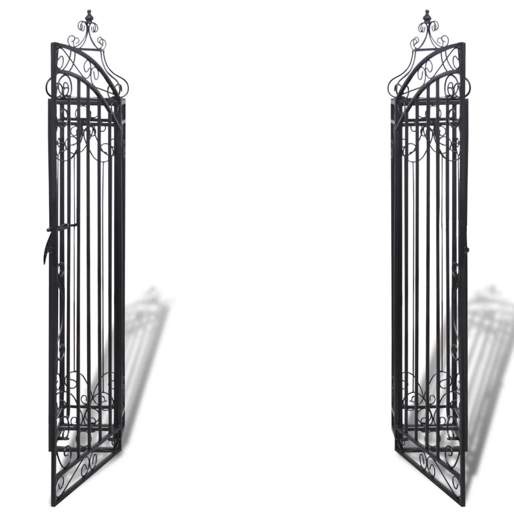 vidaXL Sodo vartai, ornamentuoti, apdirbta geležis, 122x20,5x134cm