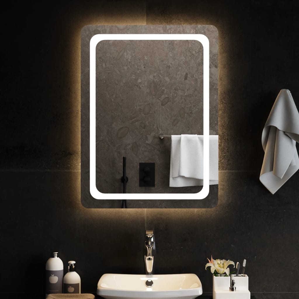vidaXL Vonios kambario LED veidrodis, 60x80cm