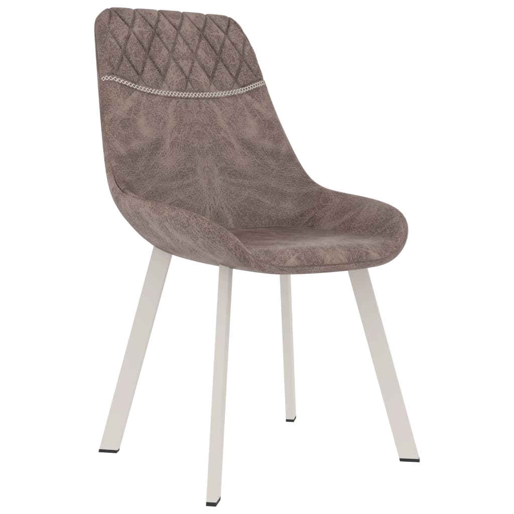 vidaXL Valgomojo kėdės, 4 vnt., rudos, dirbtinė oda (2x282562)