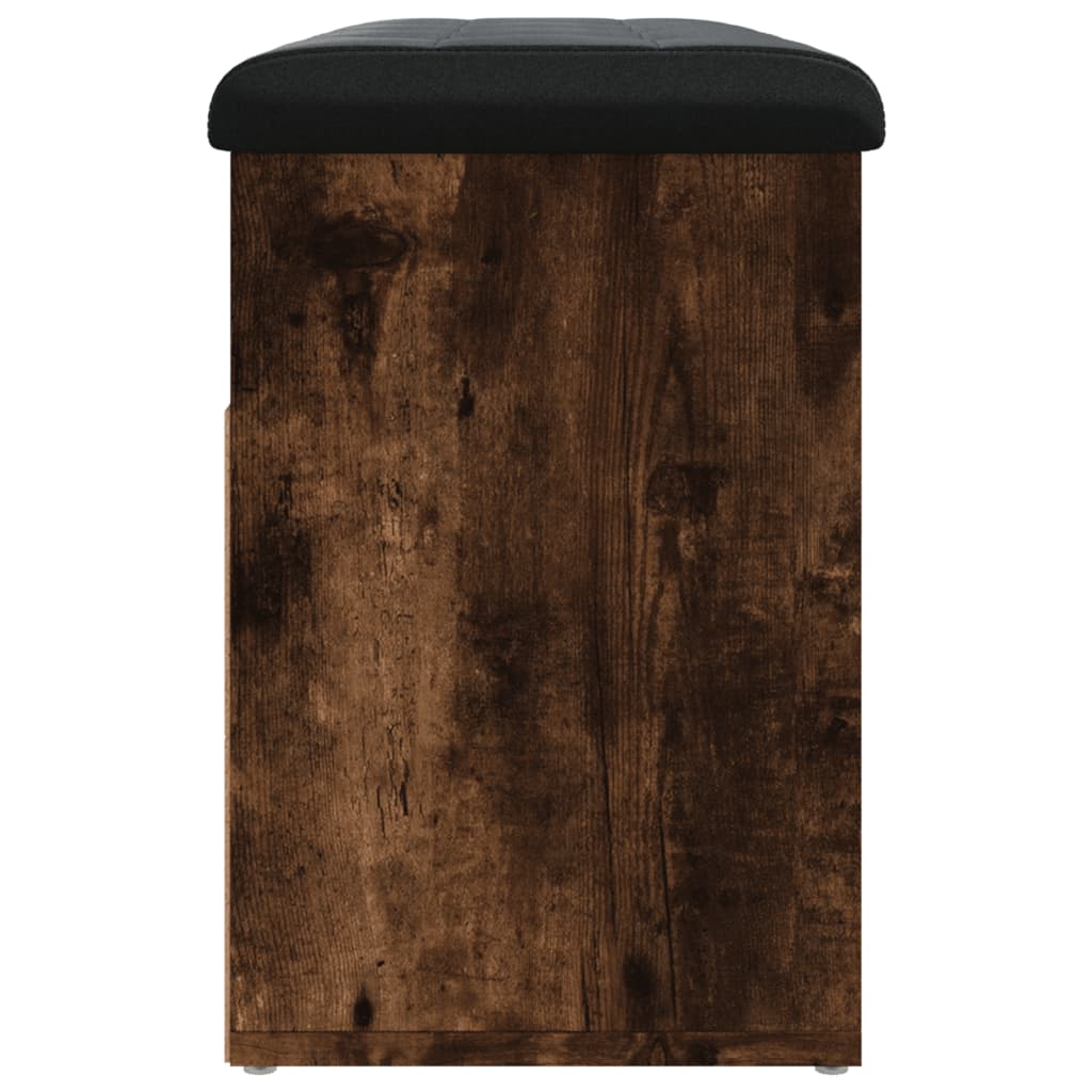 vidaXL Batų suoliukas, dūminio ąžuolo, 82x32x45,5cm, apdirbta mediena