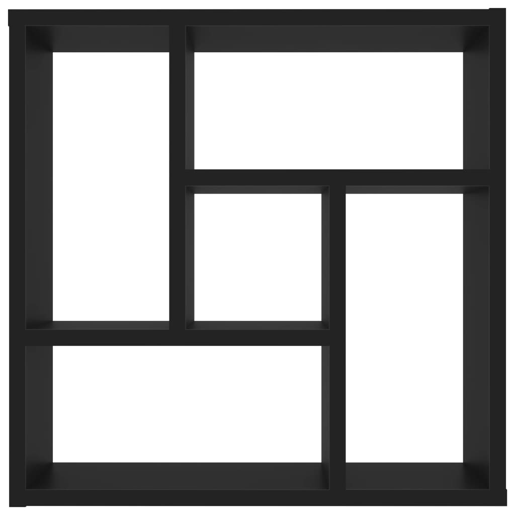 vidaXL Sieninė lentyna, juodos spalvos, 45,1x16x45,1cm, MDP