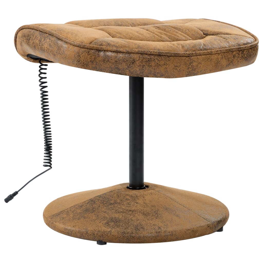 vidaXL Masažinis krėslas su pakoja, rudos spalvos, dirbtinė versta oda