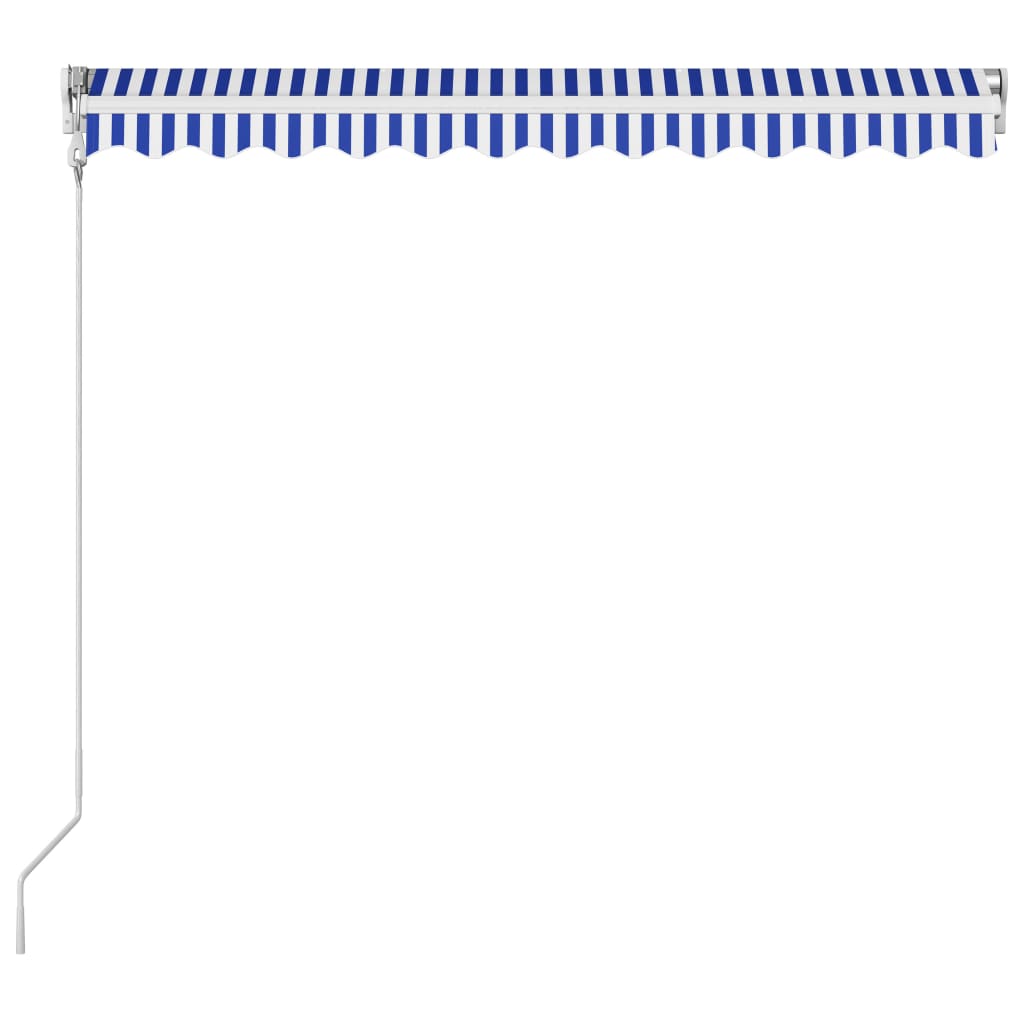vidaXL Ištraukiama markizė, mėlyna ir balta, 350x250cm, automatinė