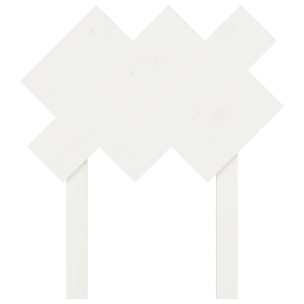 vidaXL Lovos galvūgalis, baltas, 72,5x3x81cm, pušies medienos masyvas