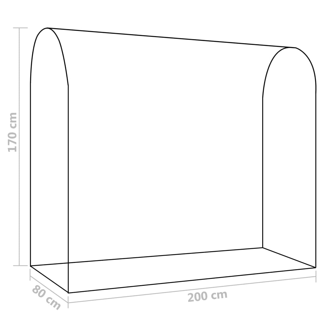 vidaXL Šiltnamis su užsegamomis durimis, 200x80x170cm