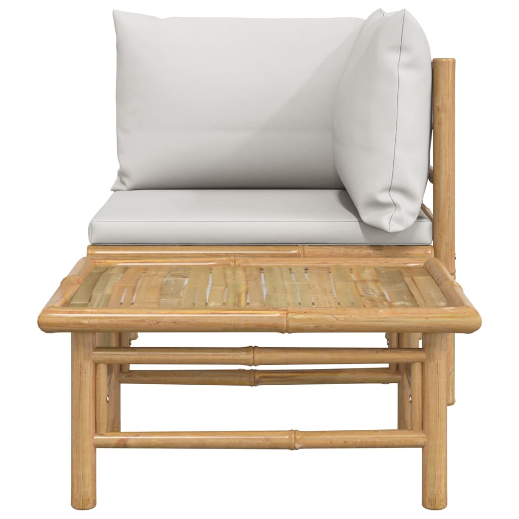 vidaXL Sodo komplektas su pagalvėlėmis, 2 dalių, pilkas, bambukas