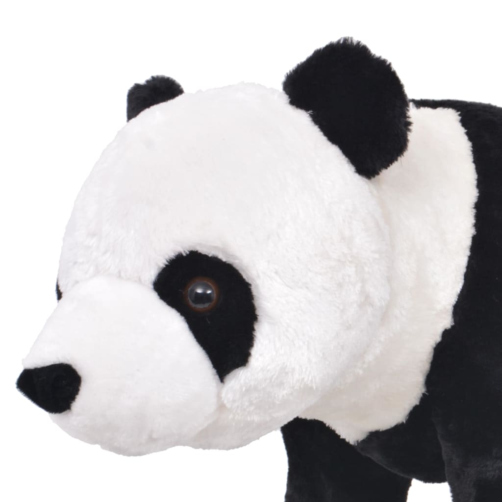 vidaXL Stovintis pliušinis žaislas panda, juodas ir baltas, XXL