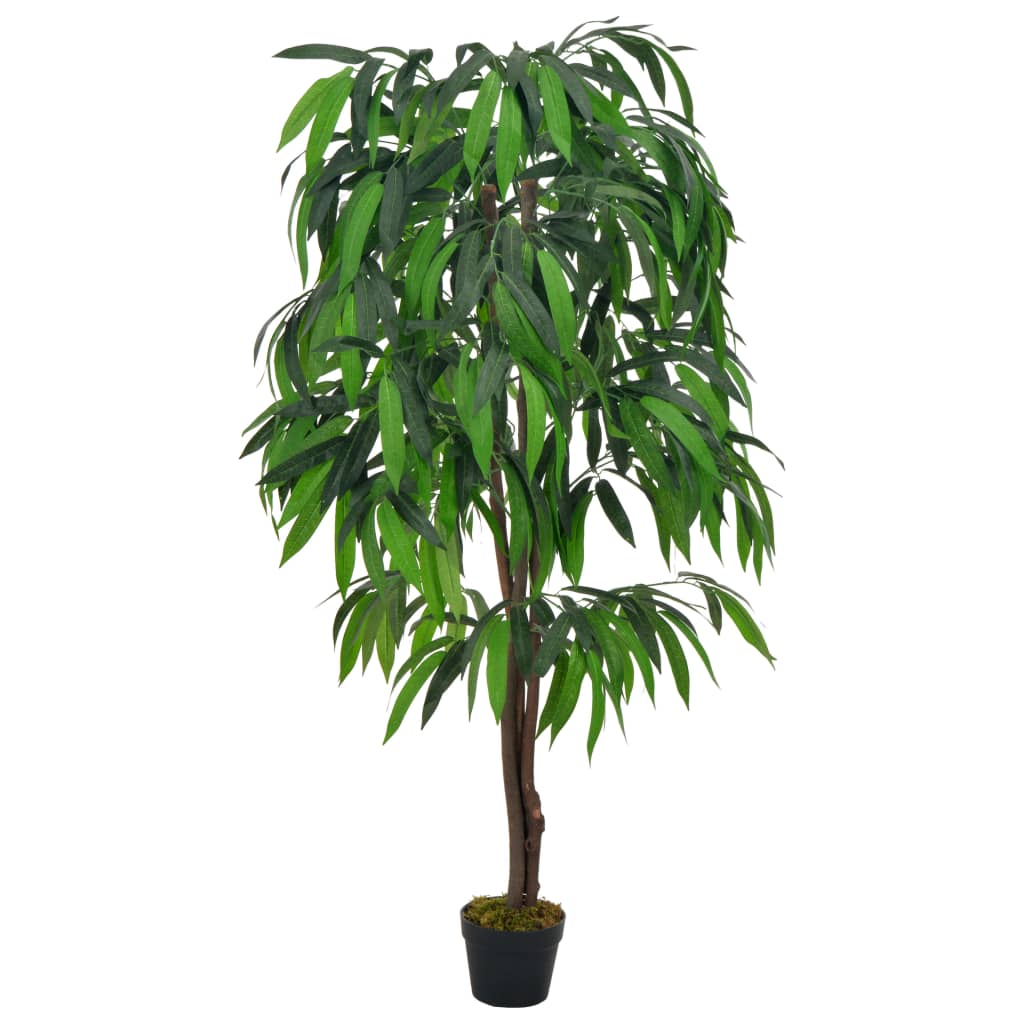 vidaXL Dirbtinis mango medis su vazonu, žalias, 140 cm