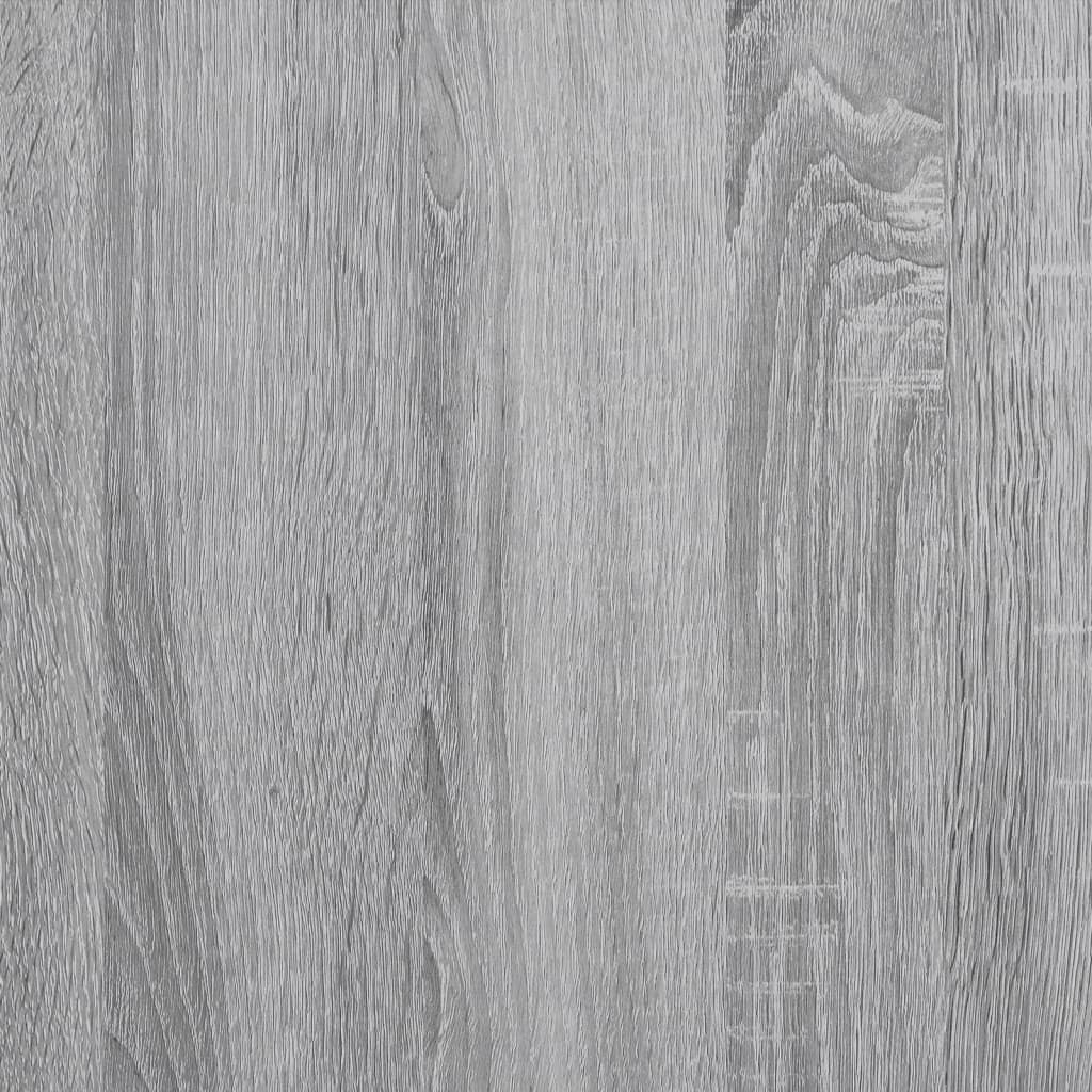 vidaXL Kavos staliukas, pilkas ąžuolo, 70x50x40cm, mediena ir metalas