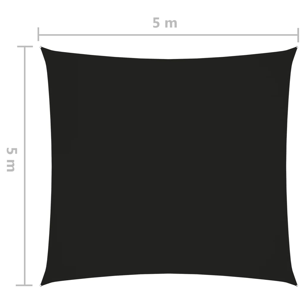 vidaXL Uždanga nuo saulės, juoda, 5x5m, oksfordo audinys, kvadratinė