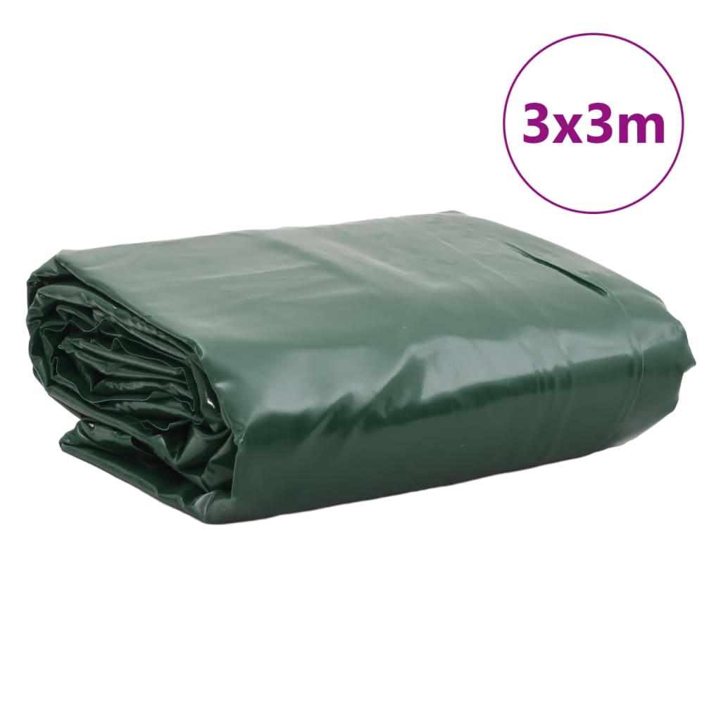 vidaXL Tentas, žalios spalvos, 3x3m, 650g/m²