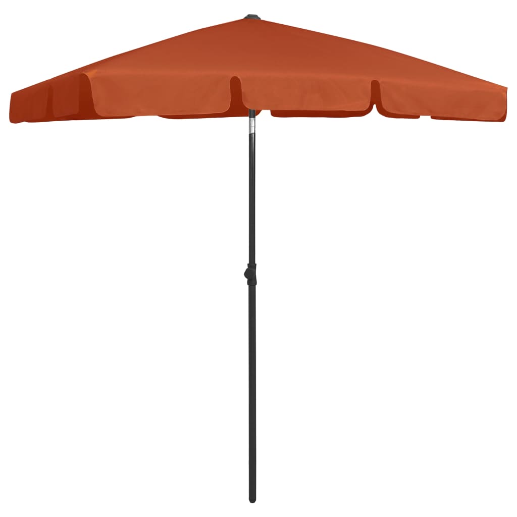 vidaXL Paplūdimio skėtis, terakota spalvos, 180x120cm