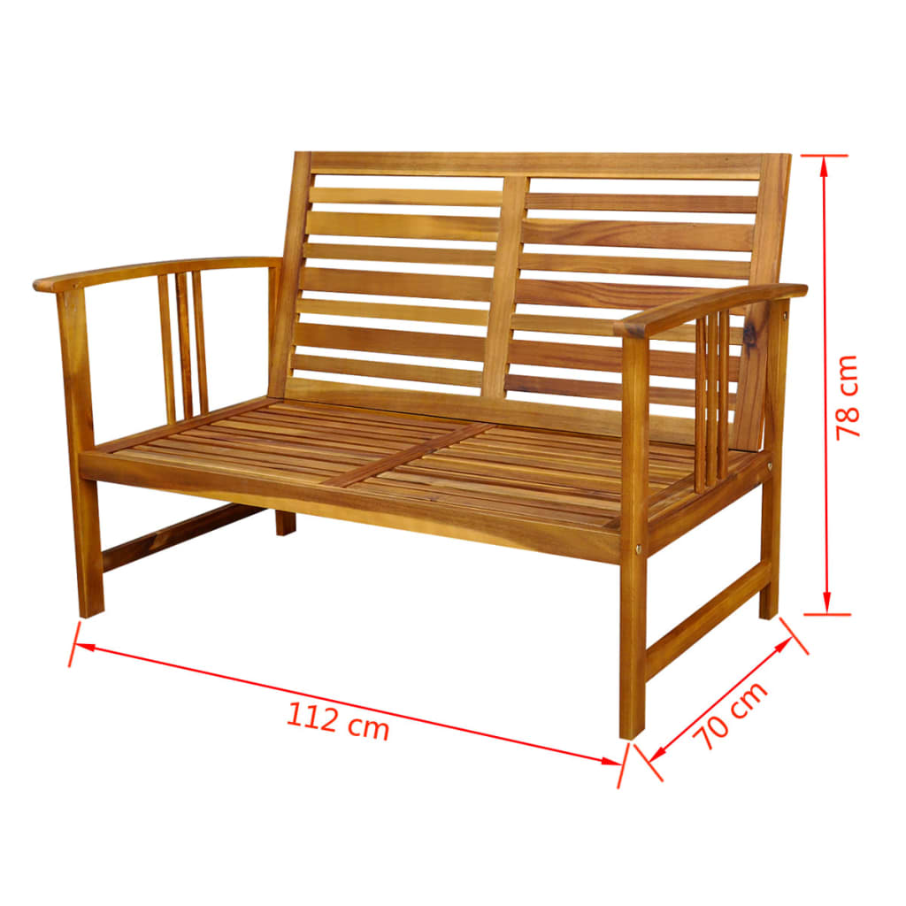 vidaXL Sodo sofos komplektas su pagalvėlėmis, 4d., akacijos mediena