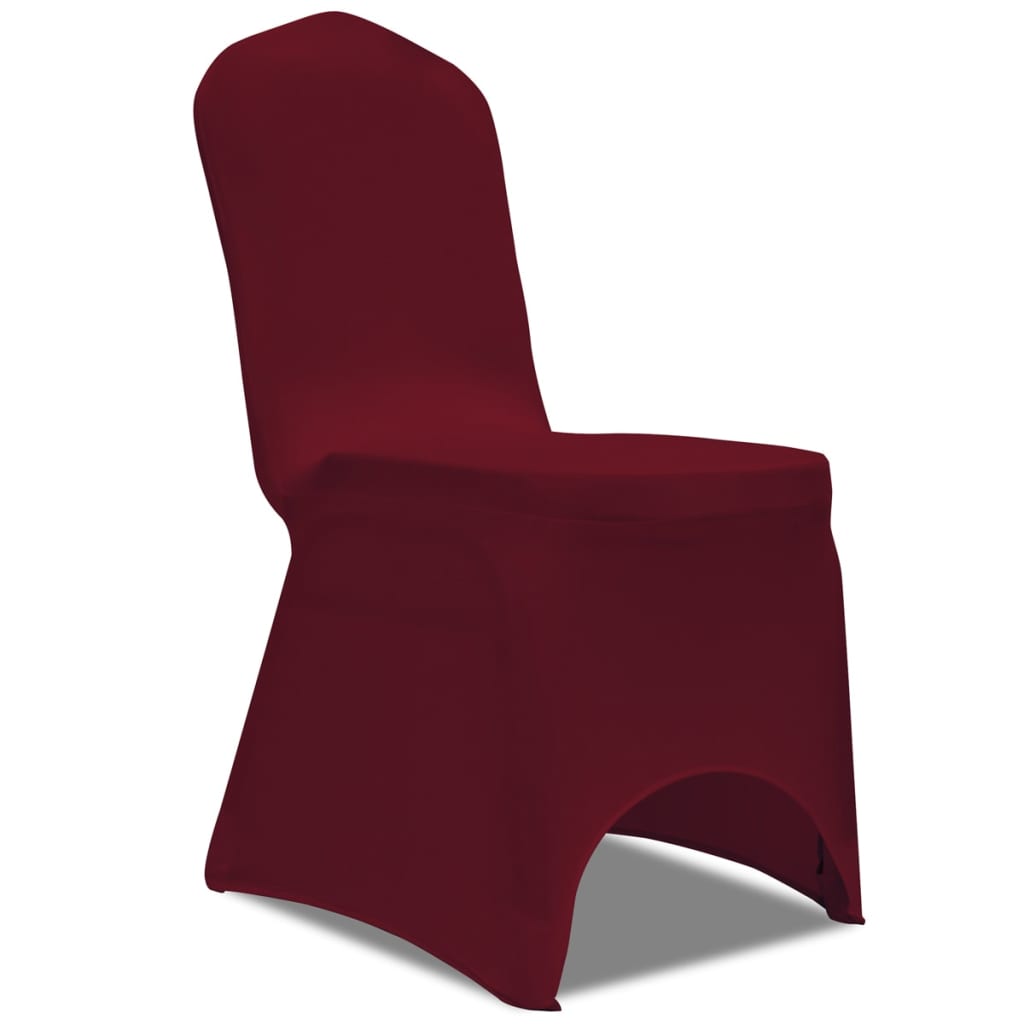 vidaXL Kėdžių užvalkalai, 18vnt., vyšniniai, įtempiami (3x241200)