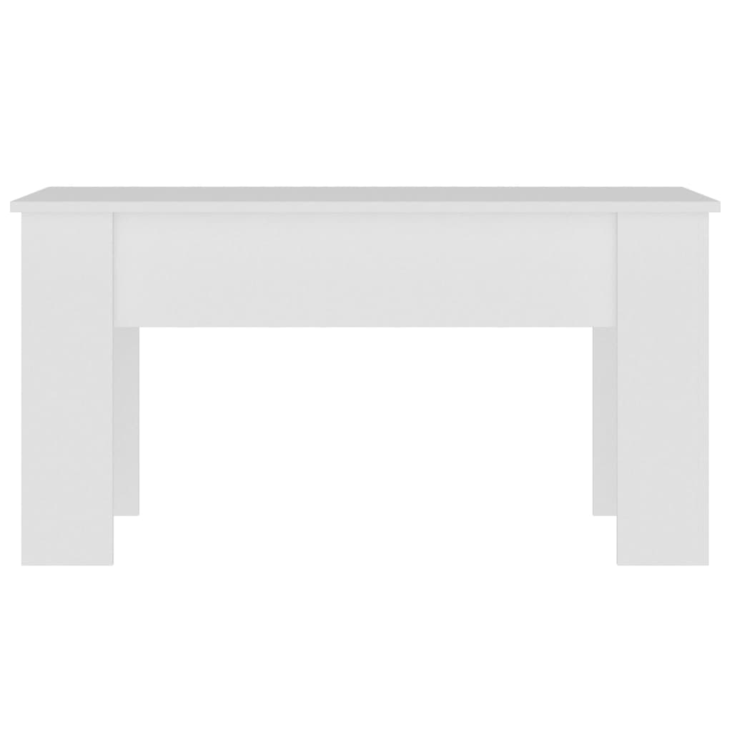 vidaXL Kavos staliukas, baltas, 101x49x52cm, apdirbta mediena