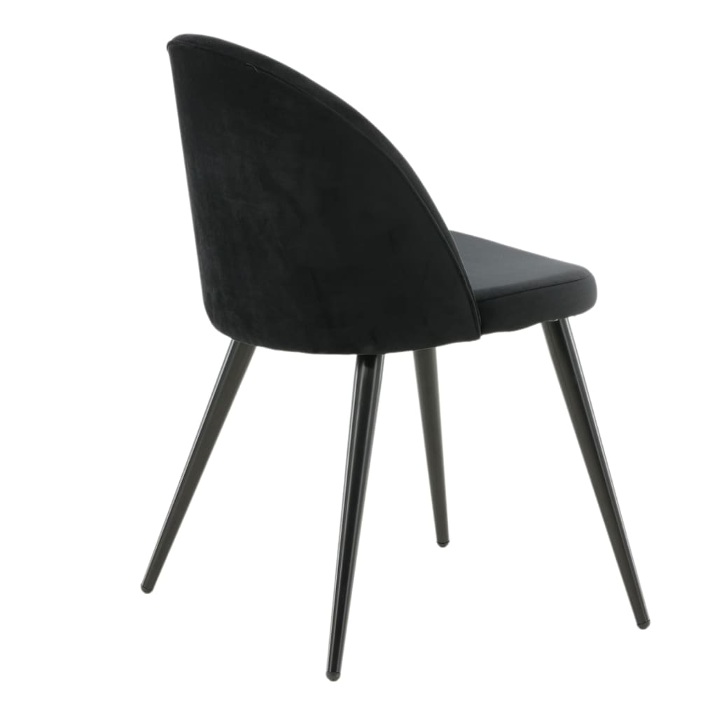 Venture Home Valgomojo kėdės Velvet, 2vnt., juodos spalvos, aksomas