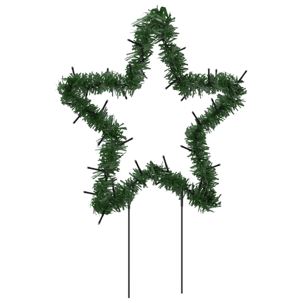 vidaXL Kalėdinės dekoracijos žvaigždės su smaigais, 3vnt., 50LED, 29cm