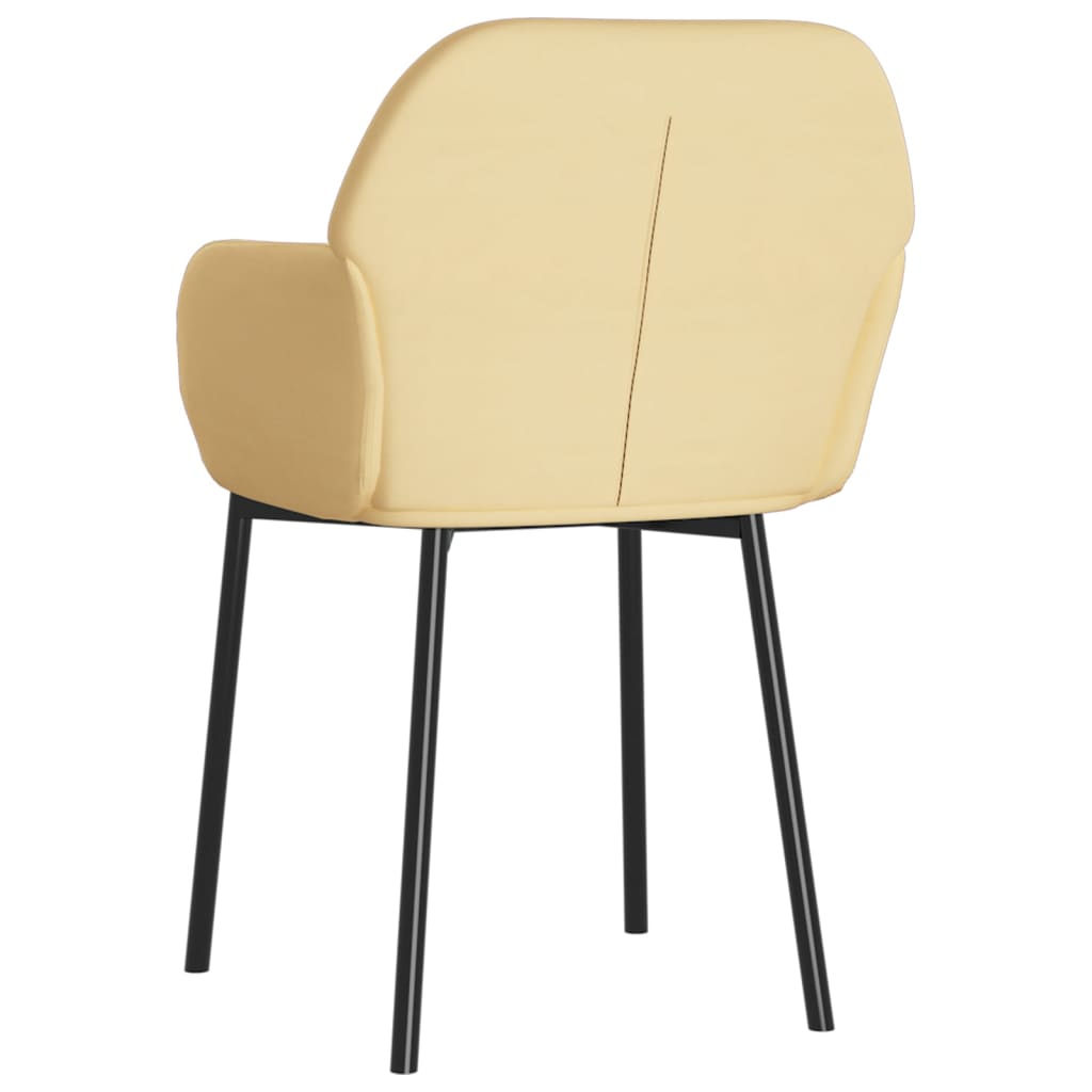 vidaXL Valgomojo kėdės, 2vnt., kreminės spalvos, aksomas