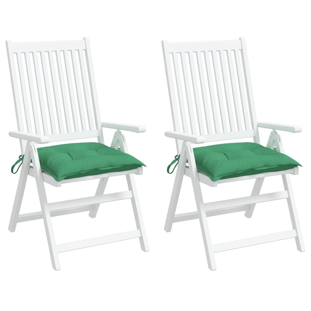 vidaXL Kėdės pagalvėlės, 2vnt., žalios, 40x40x7cm, oksfordo audinys