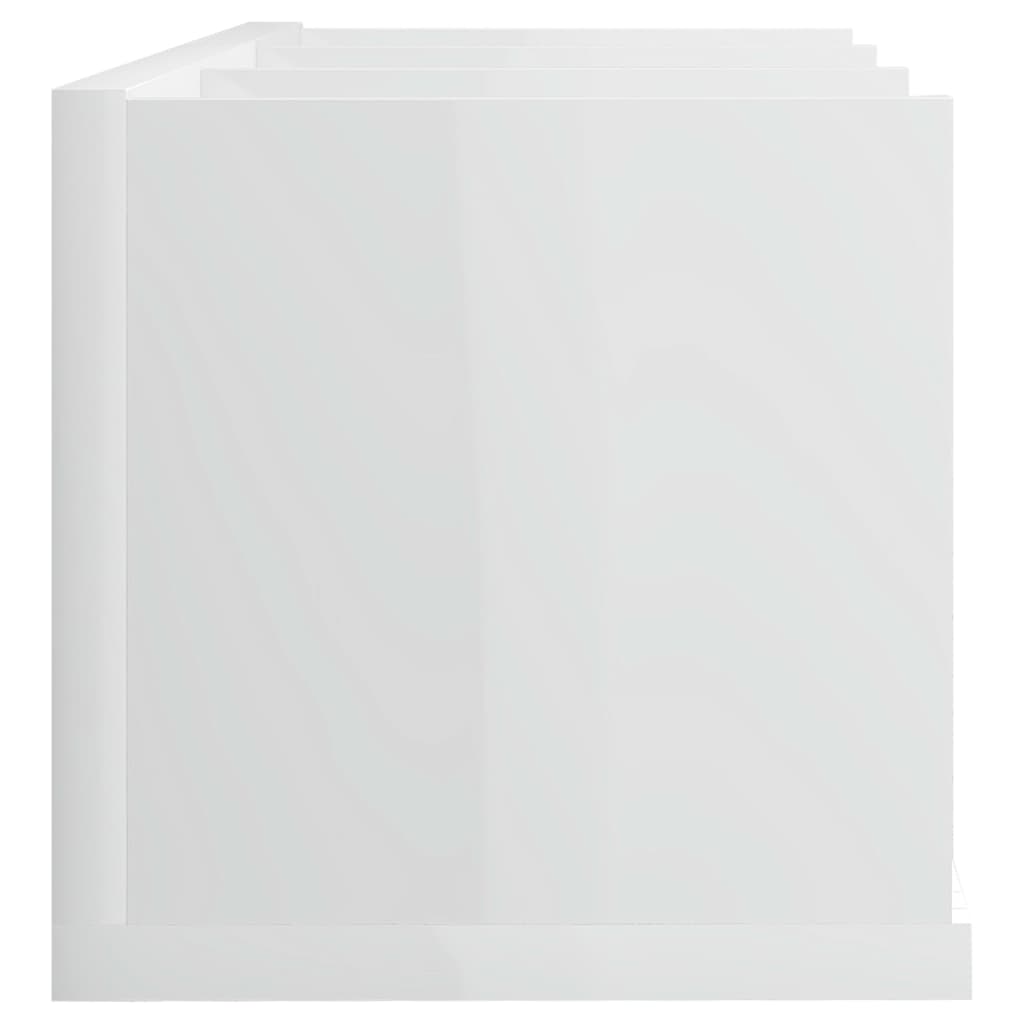 vidaXL Sieninė lentyna kompaktiniams diskams, balta, 75x18x18cm, MDP