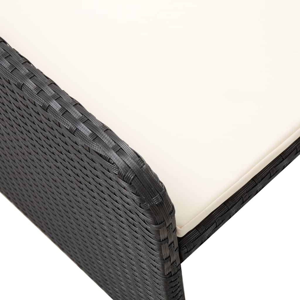 vidaXL Poilsio komplektas su pagalvėmis, 2 dalių, juodas, poliratanas