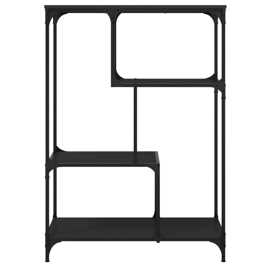 vidaXL Knygų lentyna, juoda, 81x36x115cm, apdirbta mediena ir plienas