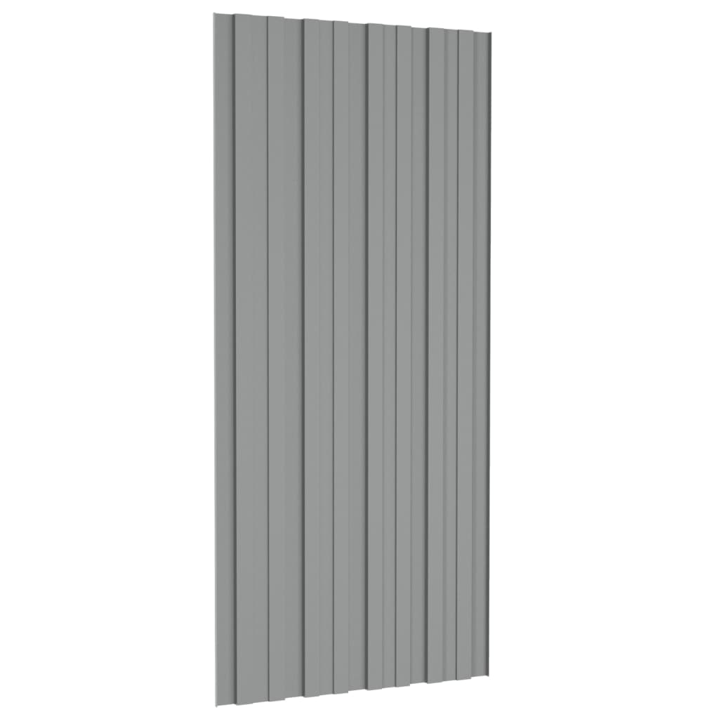 vidaXL Stogo plokštės, 36vnt., pilkos, 100x45cm, galvanizuotas plienas