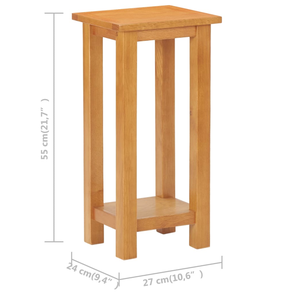 vidaXL Šoninis staliukas, 27x24x55cm, ąžuolo medienos masyvas