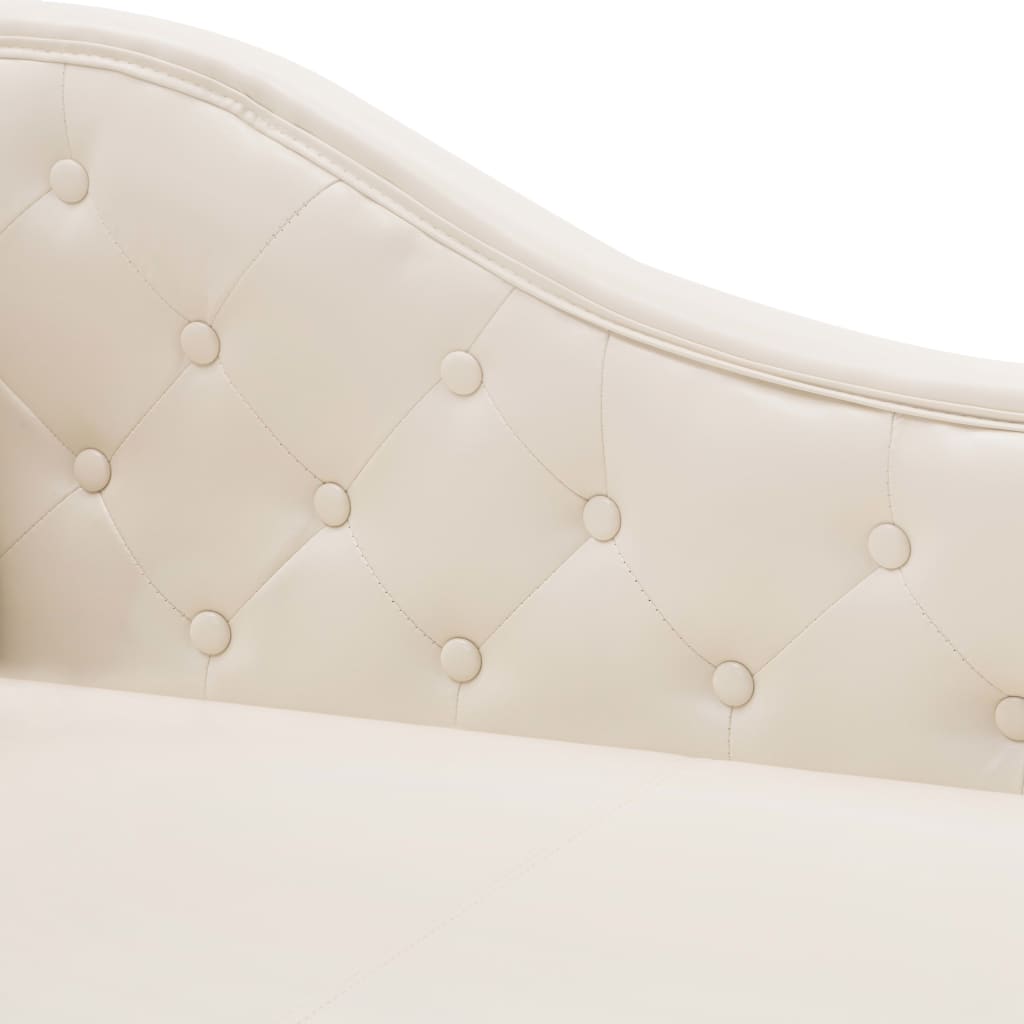 vidaXL Poilsio gultas, kreminės baltos spalvos, dirbtinė oda