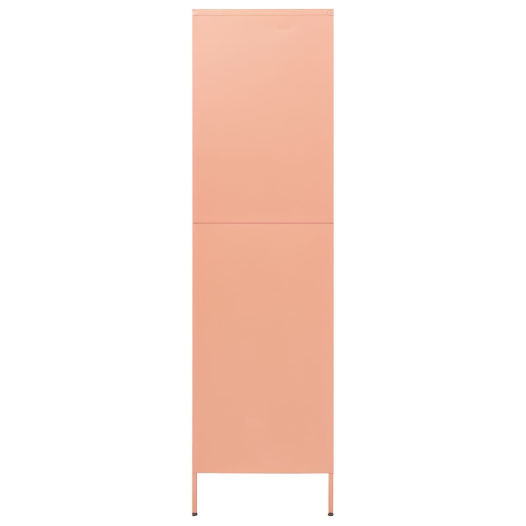 vidaXL Drabužių spinta, rožinė, 90x50x180cm, plienas